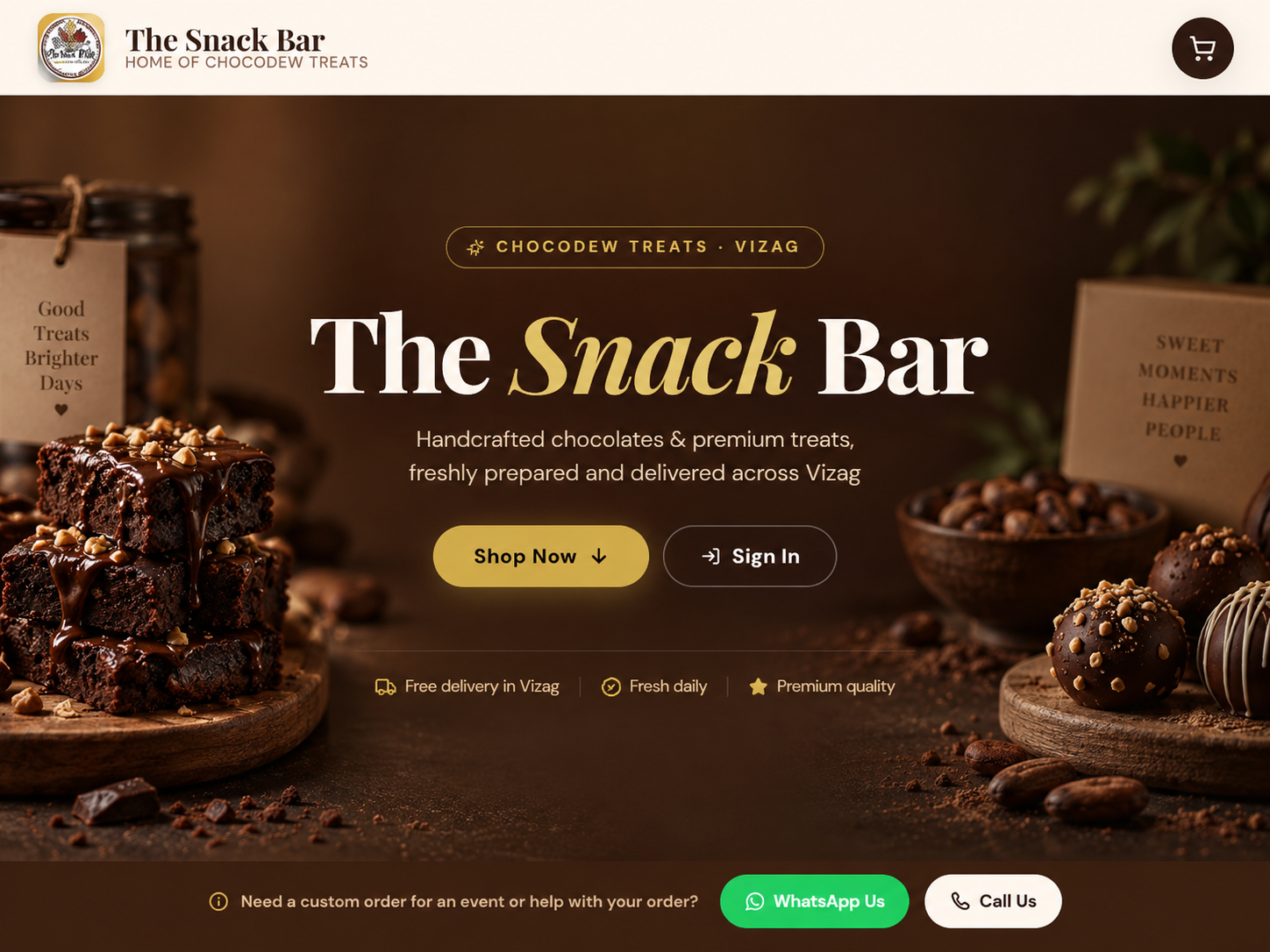 Snak Bar snack brand website