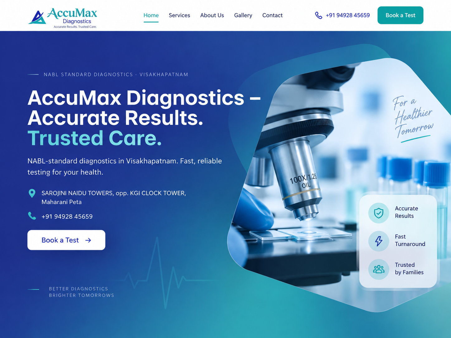 AccuMax Diagnostics website